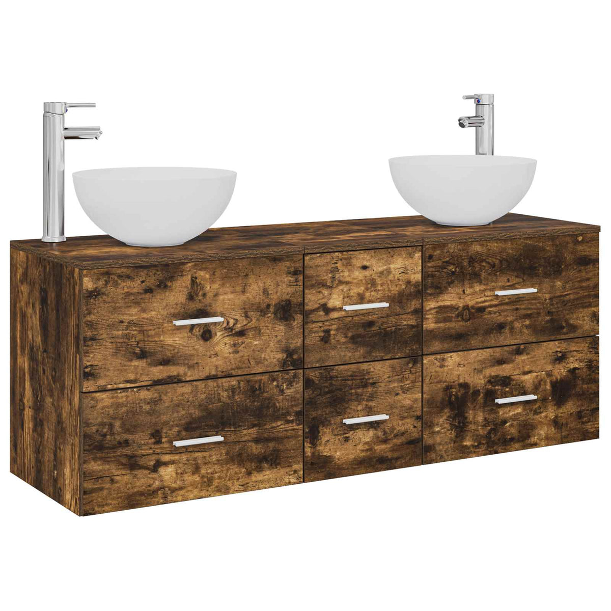Set ormarića za kupaonicu 3 kom. Dimljeni hrast Smeđa 49,5 x 35 x 63 cm