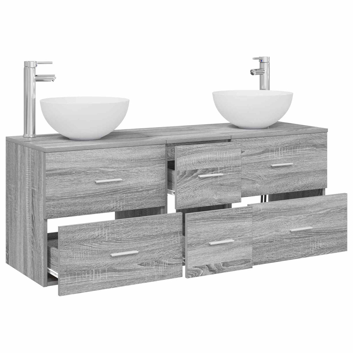 Set ormarića za kupaonicu 3 kom. Siva Sonoma 49,5 x 35 x 63 cm