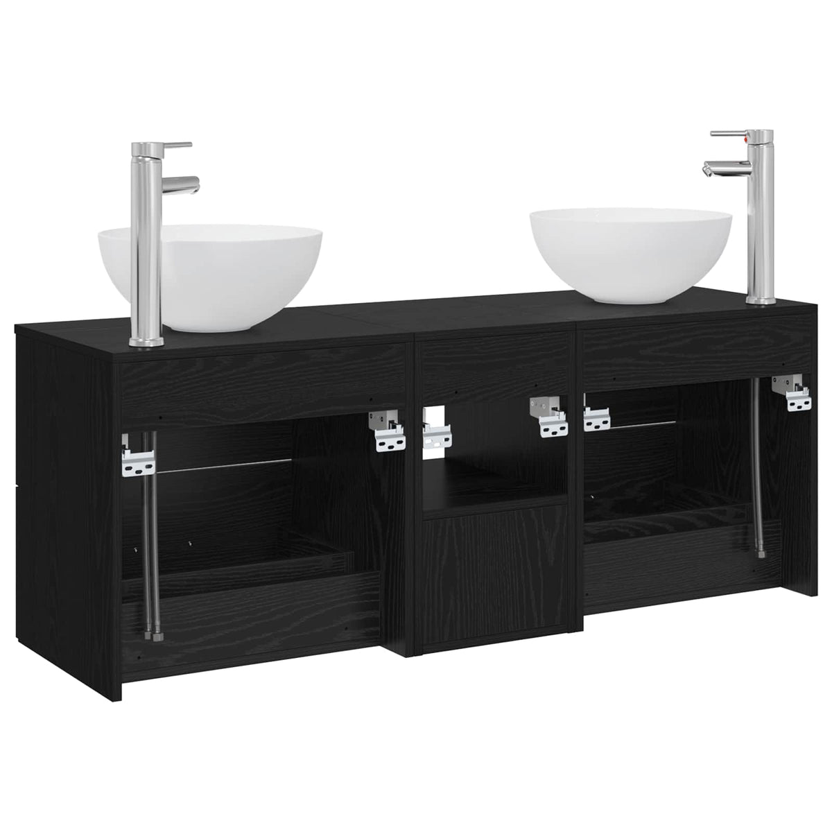 Set ormarića za kupaonicu 3 kom. Crni hrast 49,5 x 41 x 64,5 cm