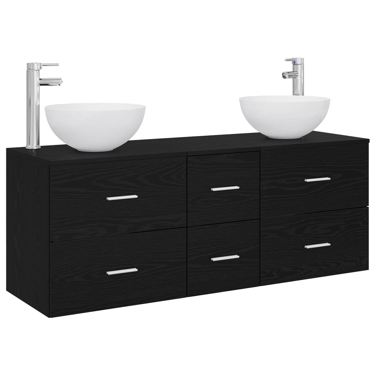 Set ormarića za kupaonicu 3 kom. Crni hrast 49,5 x 41 x 64,5 cm