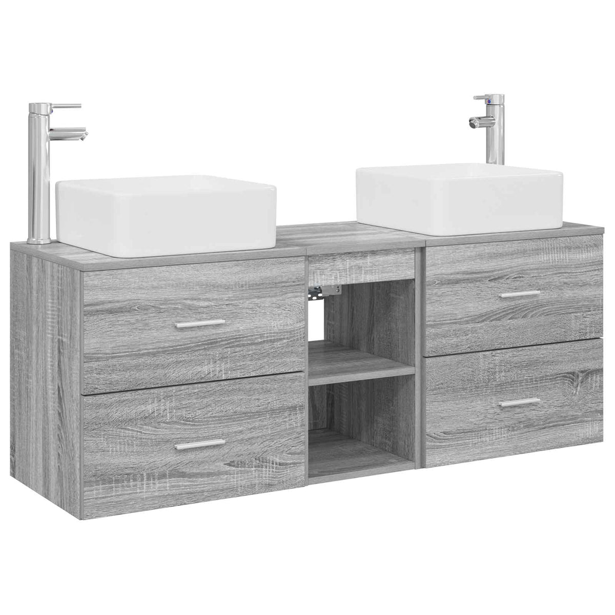Set ormarića za kupaonicu 3 kom. Siva Sonoma 49,5 x 41 x 63 cm