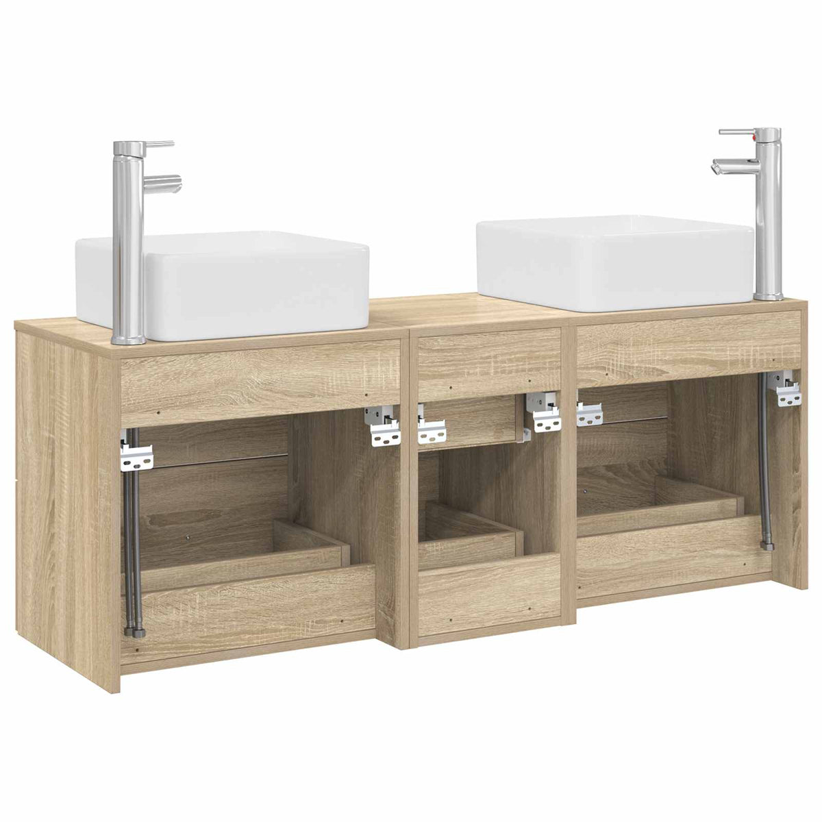 Set ormarića za kupaonicu 3 kom. Hrast sonoma 49,5 x 41 x 63 cm