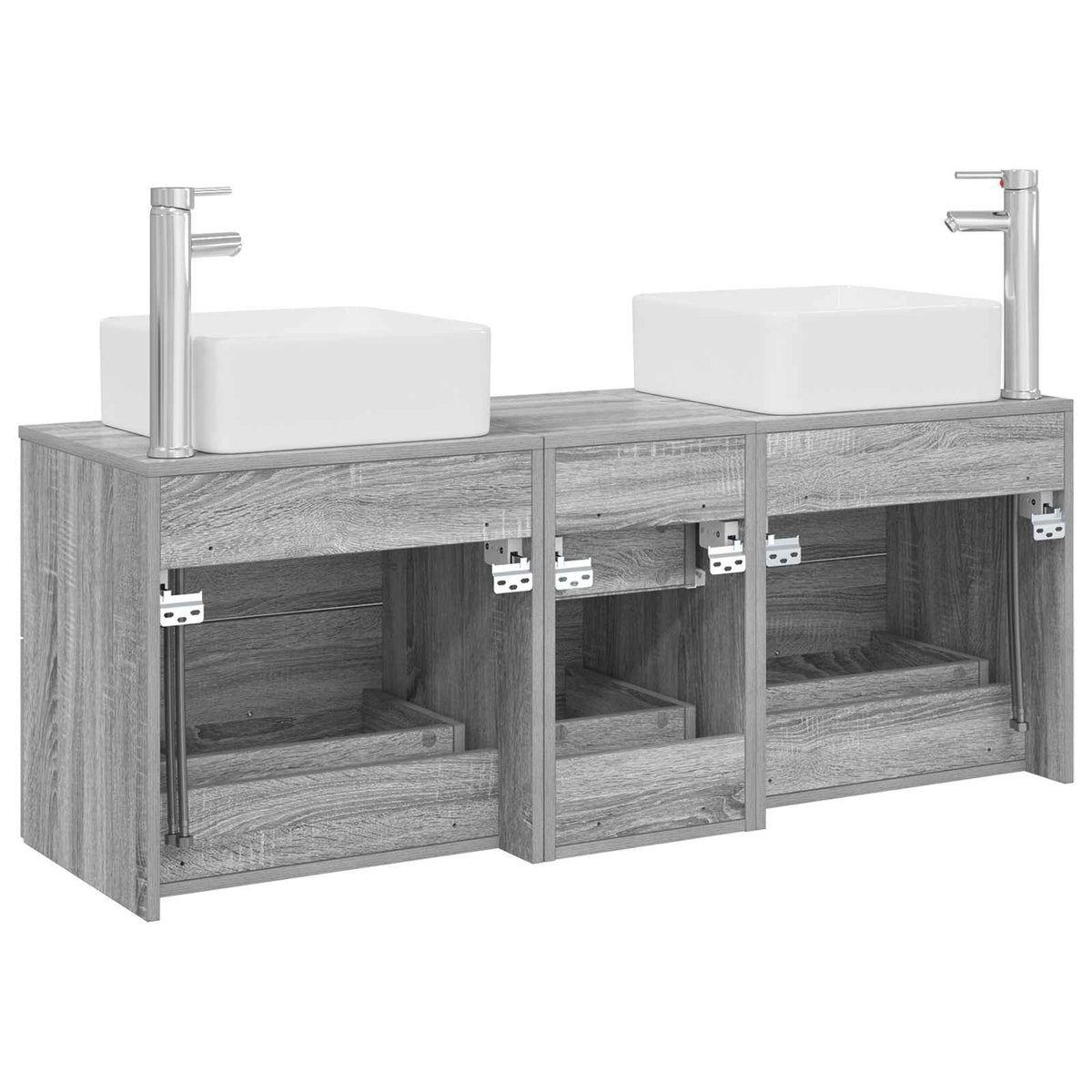 Set ormarića za kupaonicu 3 kom. Siva Sonoma 49,5 x 41 x 63 cm