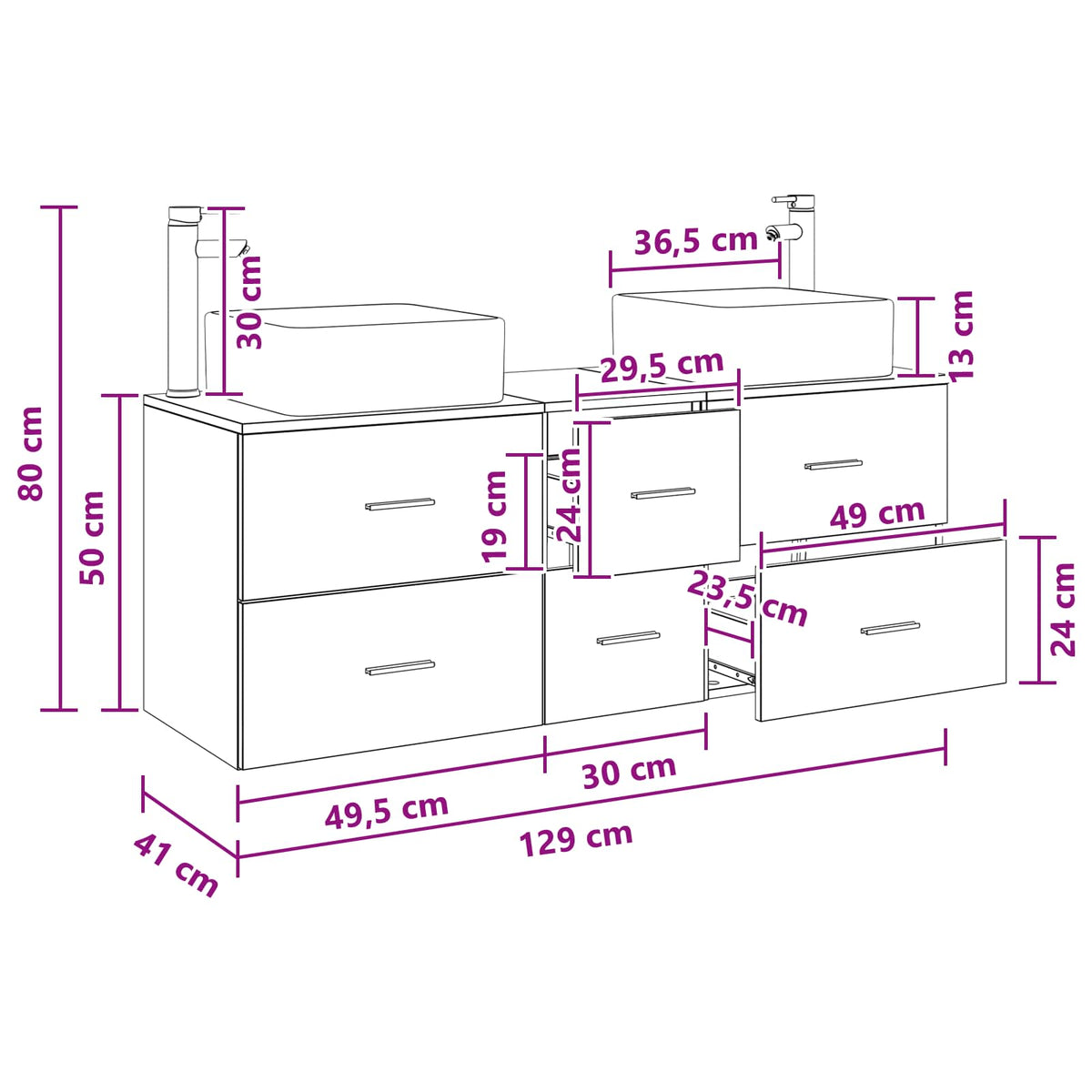 Set ormarića za kupaonicu 3 kom. Siva Sonoma 49,5 x 41 x 63 cm
