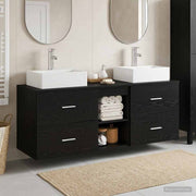 Set ormarića za kupaonicu 3 kom. Crna 49,5 x 41 x 62,5 cm
