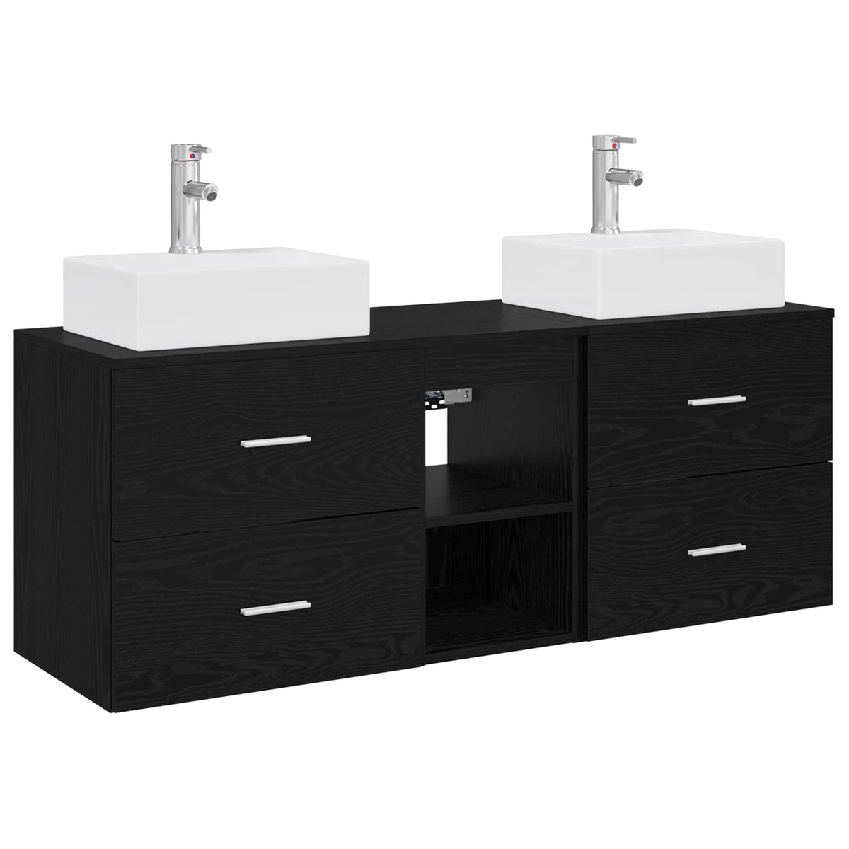 Set ormarića za kupaonicu 3 kom. Crna 49,5 x 41 x 62,5 cm