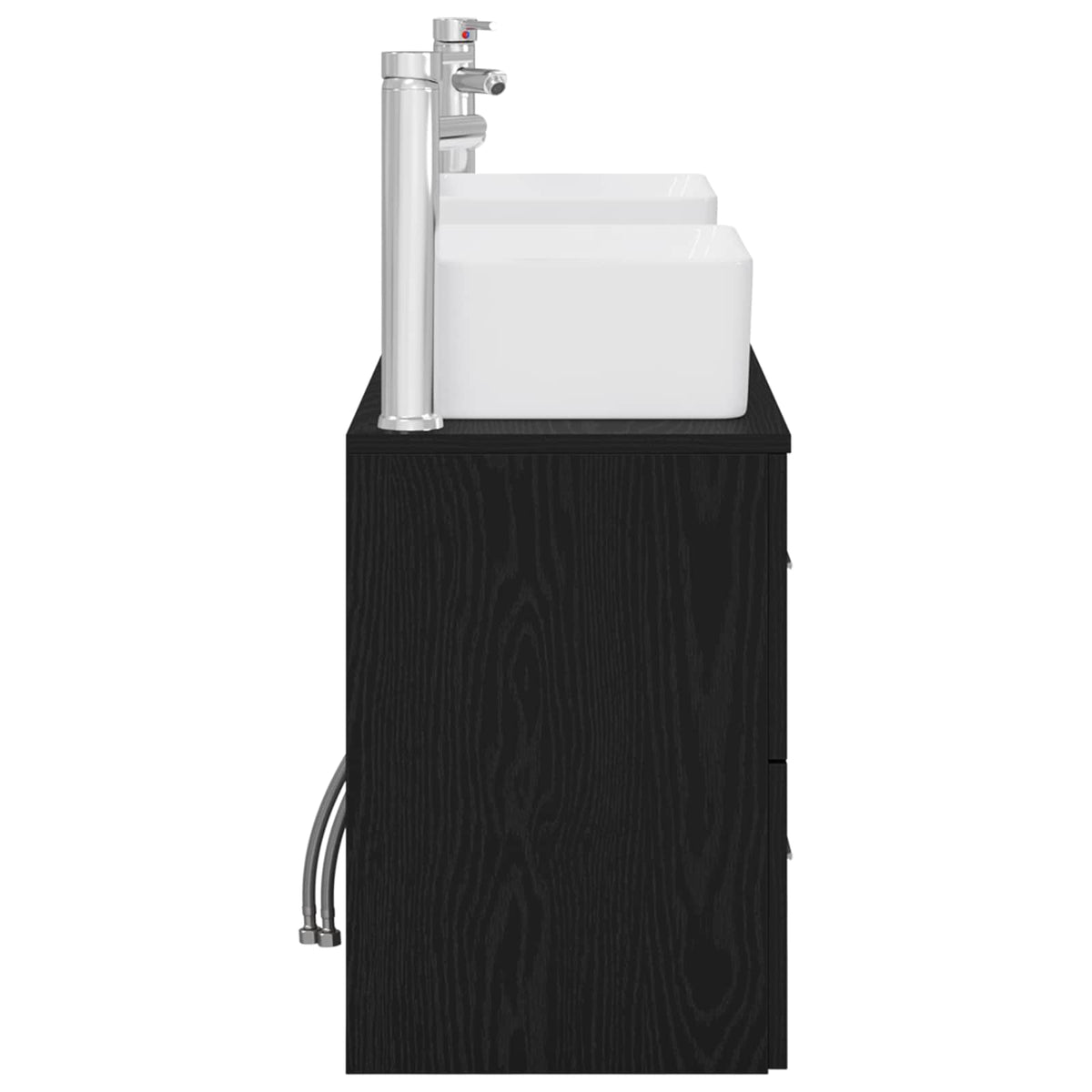 Set ormarića za kupaonicu 3 kom. Crna 53 x 34,5 x 63 cm