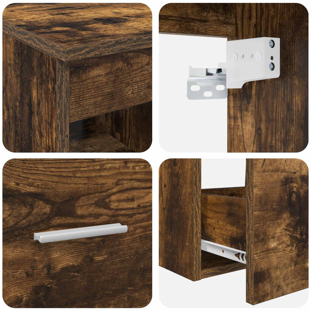 Set ormarića za kupaonicu 3 kom. Dimljeni hrast Smeđa 53 x 34,5 x 63 cm