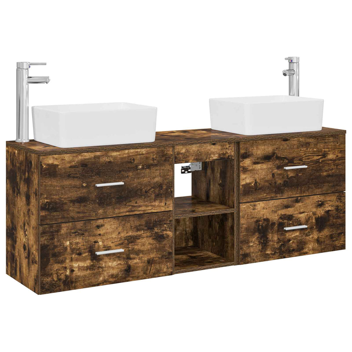 Set ormarića za kupaonicu 3 kom. Dimljeni hrast Smeđa 53 x 34,5 x 63 cm