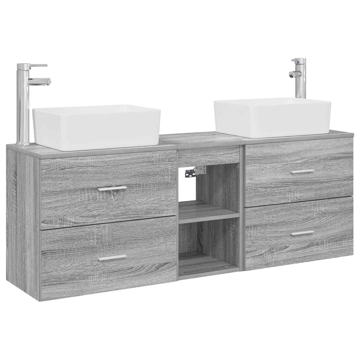Set ormarića za kupaonicu 3 kom. Siva Sonoma 53 x 34,5 x 63 cm