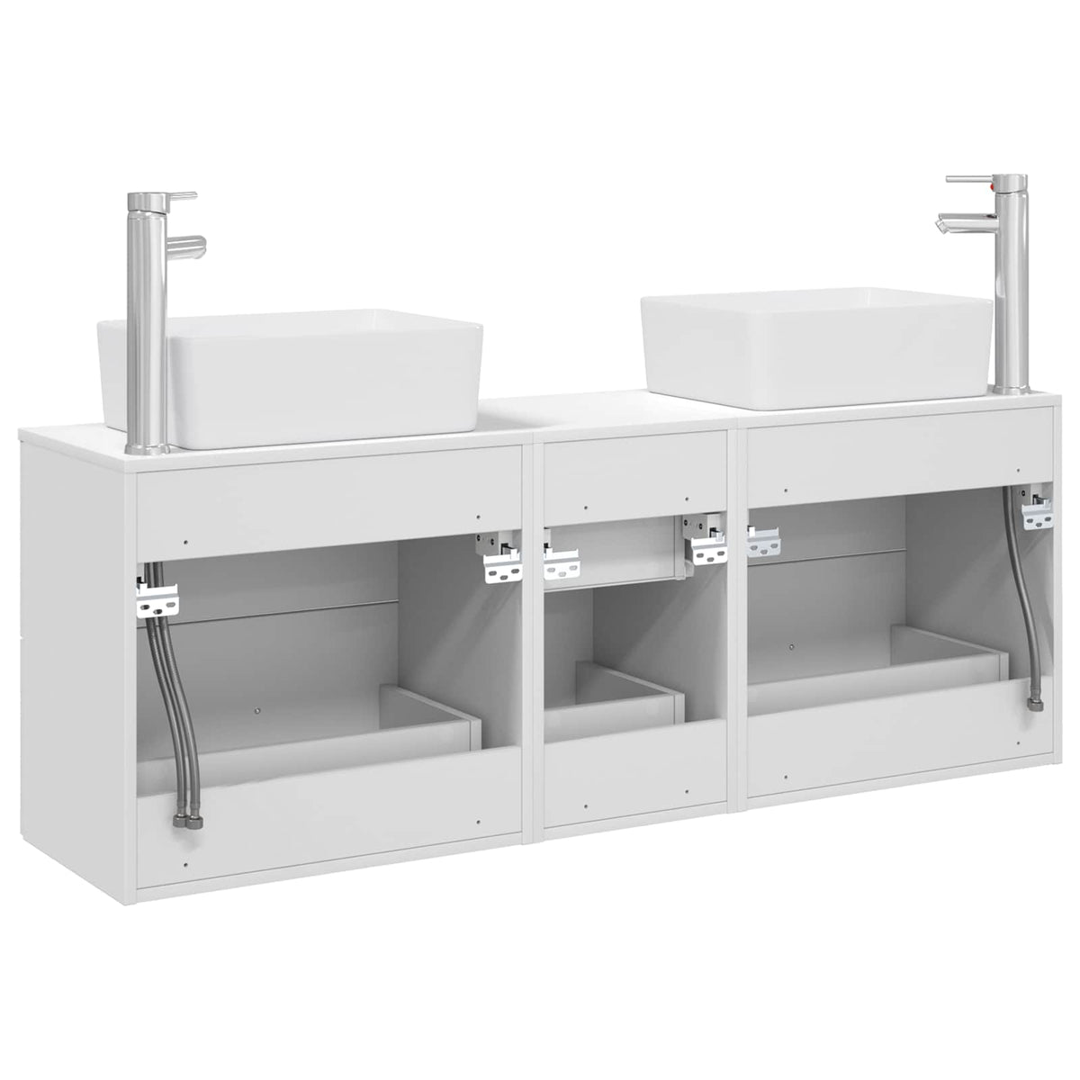 Set ormarića za kupaonicu 3 kom. Bijela 53 x 34,5 x 63 cm