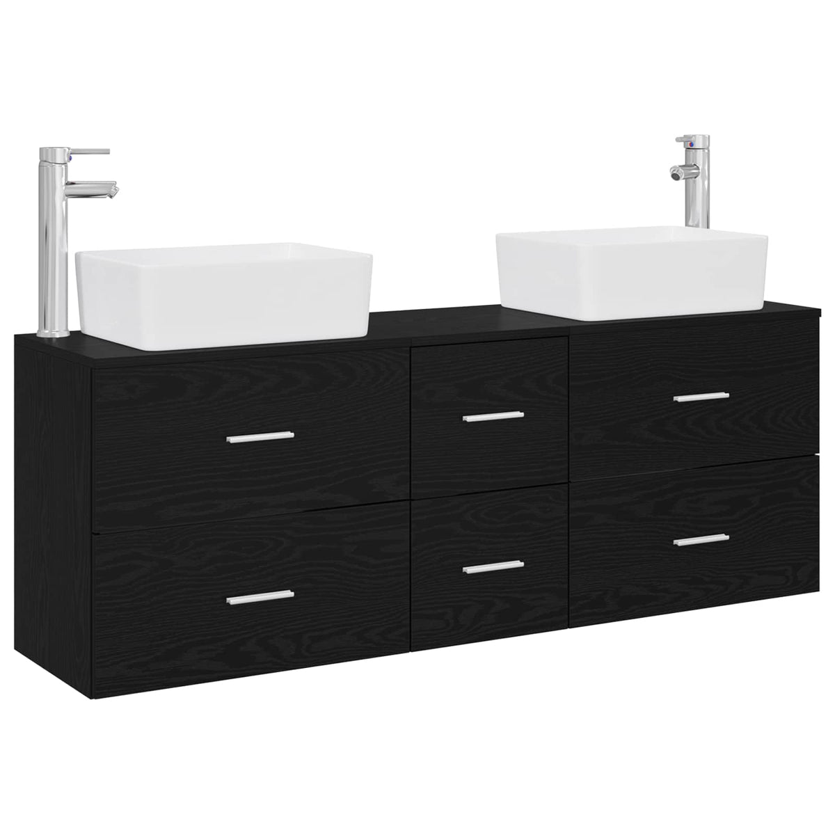 Set ormarića za kupaonicu 3 kom. Crna 53 x 34,5 x 63 cm