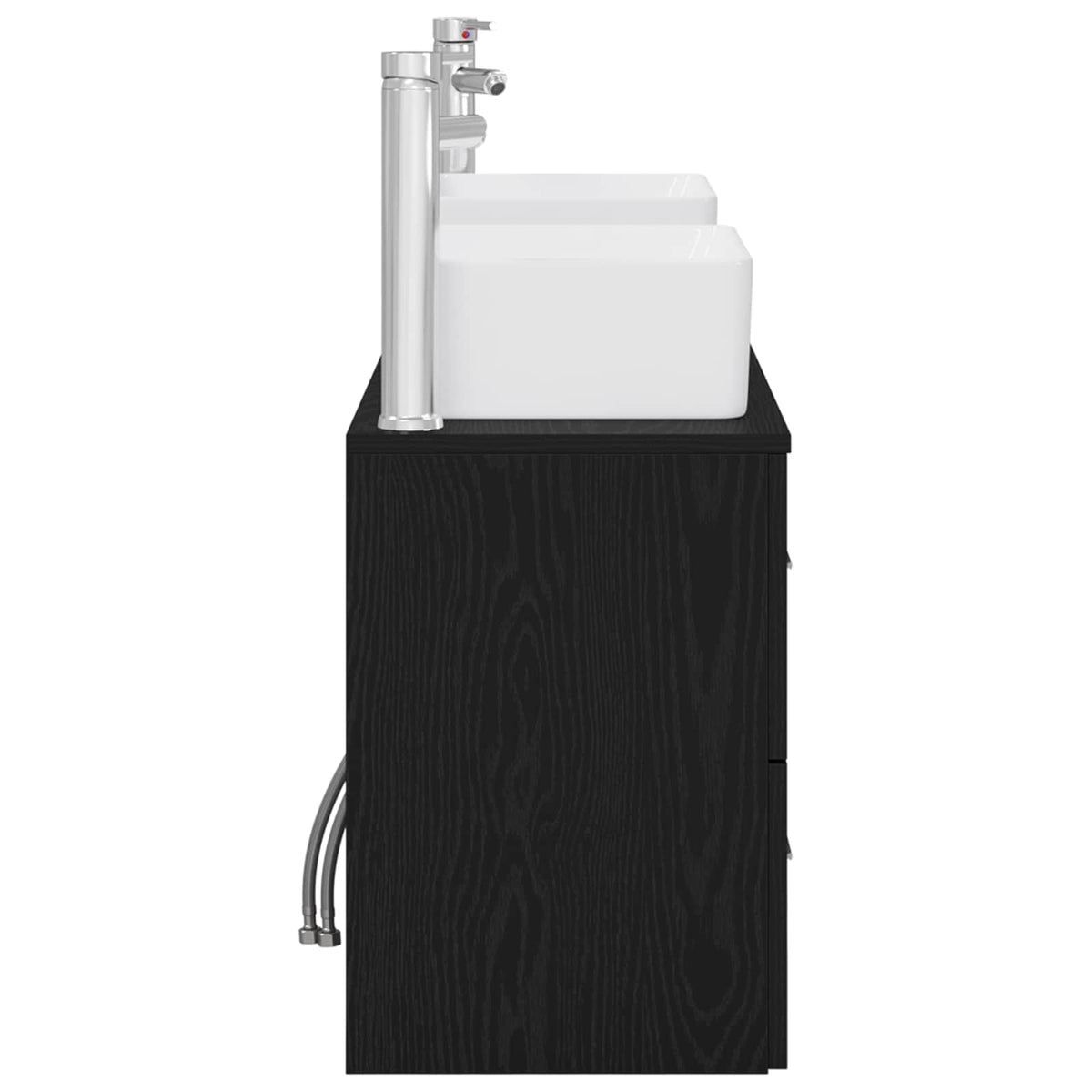 Set ormarića za kupaonicu 3 kom. Crna 53 x 34,5 x 63 cm