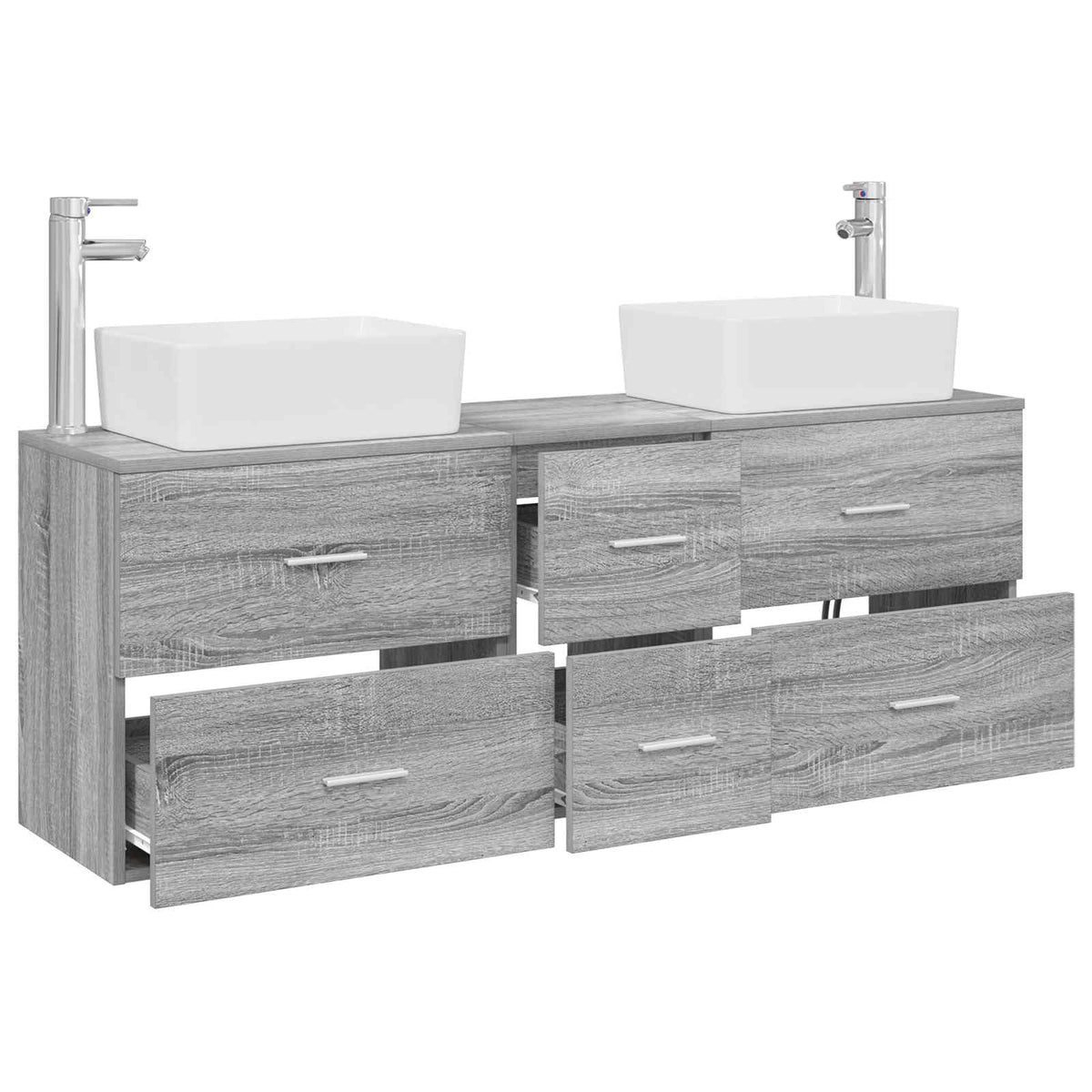 Set ormarića za kupaonicu 3 kom. Siva Sonoma 53 x 34,5 x 63 cm