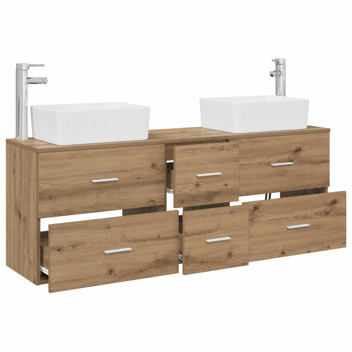 Set ormarića za kupaonicu 3 kom. Hrast artisan Smeđa 53 x 34,5 x 63 cm