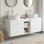 Set ormarića za kupaonicu 3 kom. Bijela 49,5 x 44,5 x 65 cm