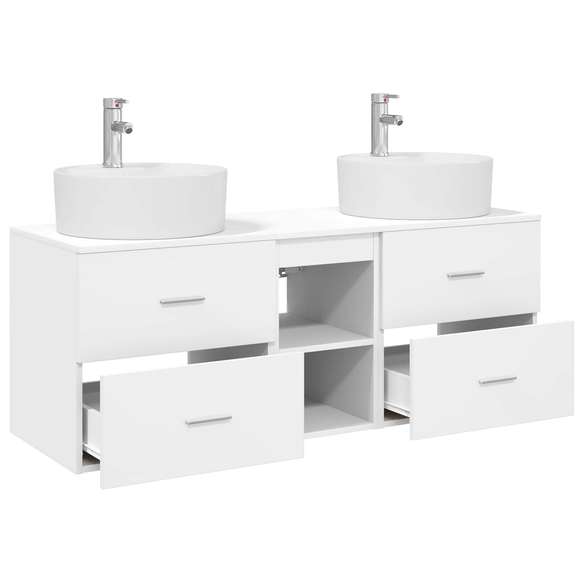 Set ormarića za kupaonicu 3 kom. Bijela 49,5 x 44,5 x 65 cm