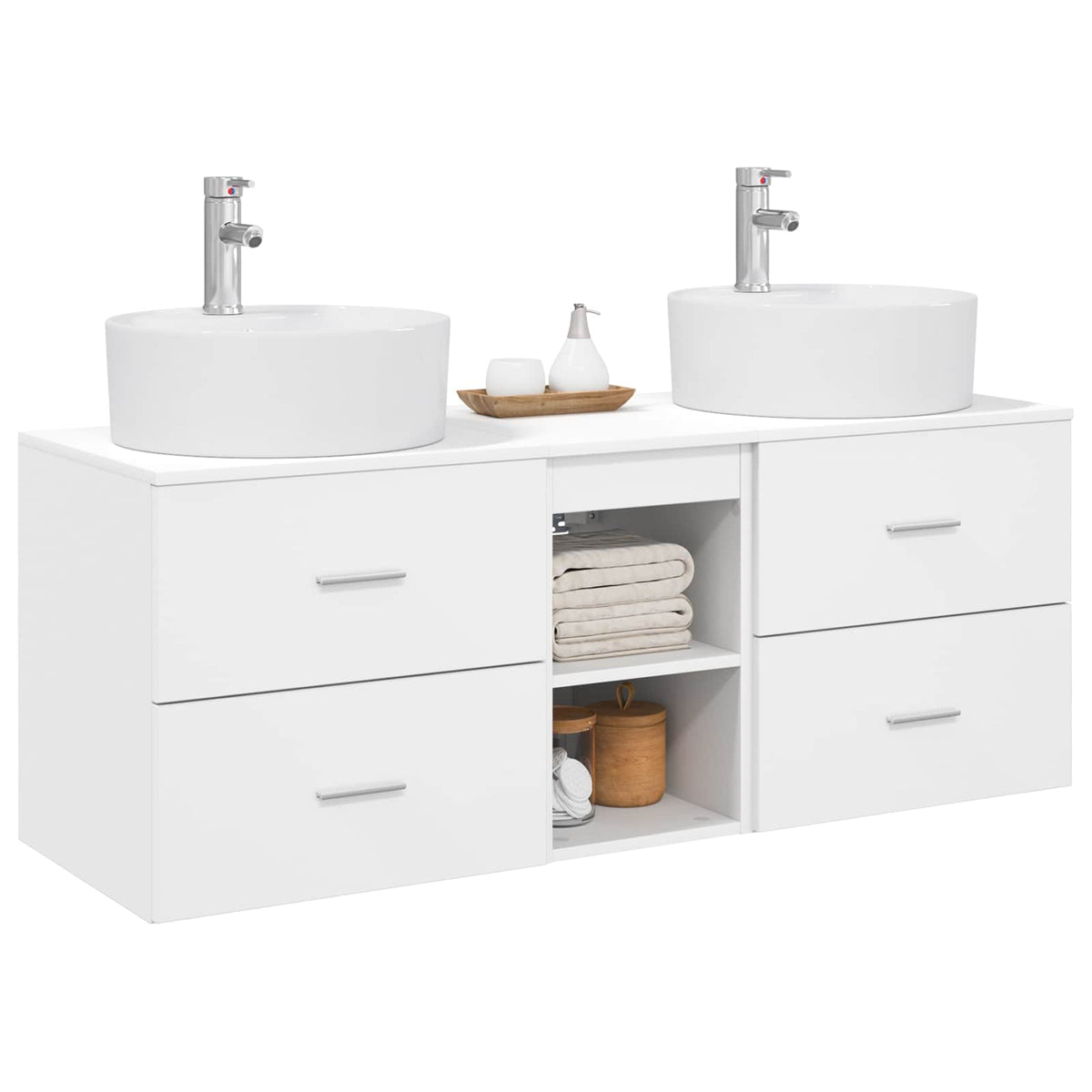 Set ormarića za kupaonicu 3 kom. Bijela 49,5 x 44,5 x 65 cm