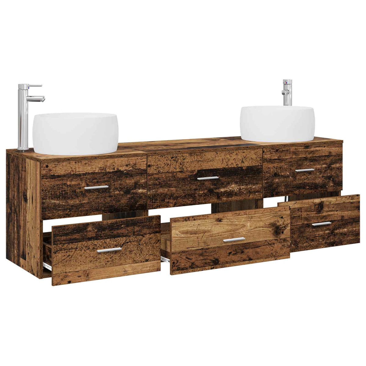 Set namještaja za kupaonicu 3 kom. Staro drvo Smeđa 49.5 x 44.5 x 66 cm