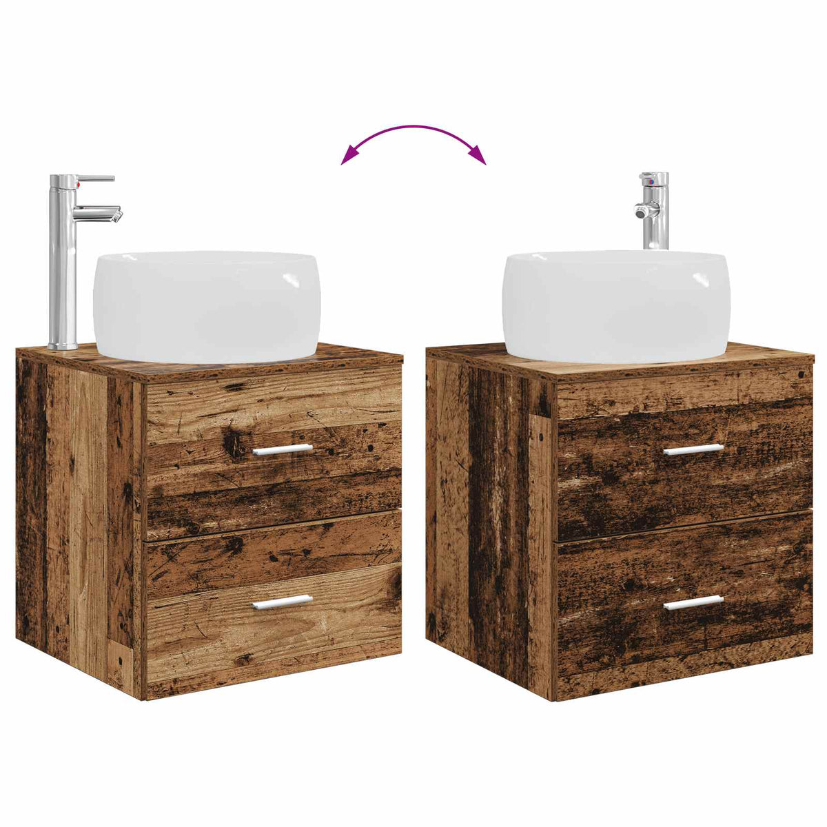 Set namještaja za kupaonicu 3 kom. Staro drvo Smeđa 49.5 x 44.5 x 66 cm