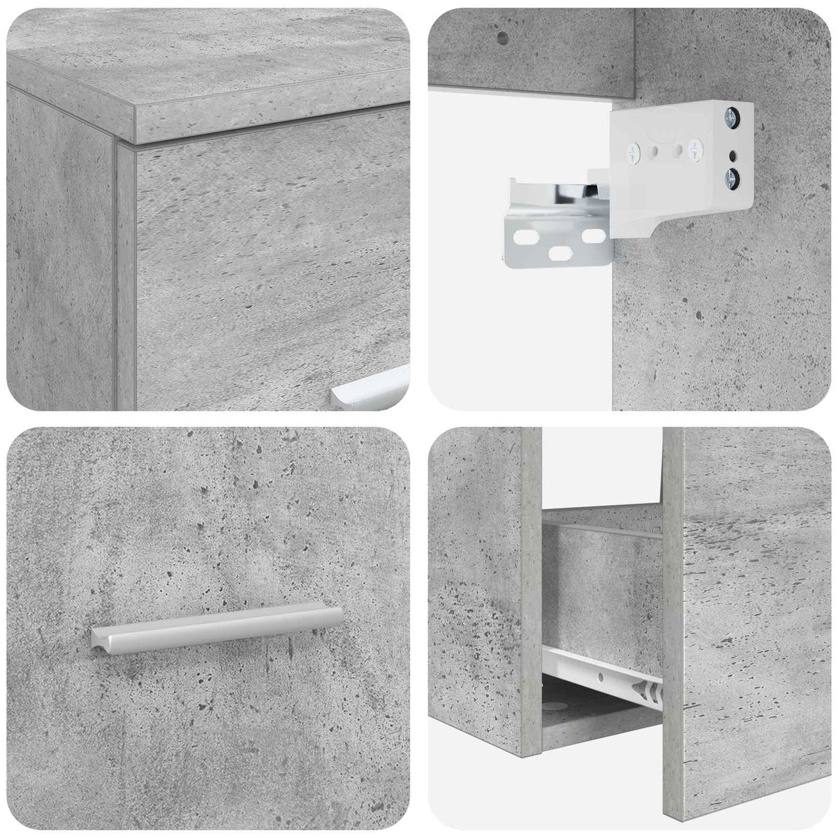 Set namještaja za kupaonicu 3 kom. Betonska siva 49,5 x 44,5 x 65,5 cm