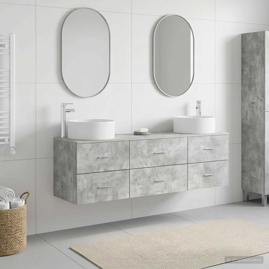 Set namještaja za kupaonicu 3 kom. Betonska siva 49,5 x 44,5 x 65,5 cm