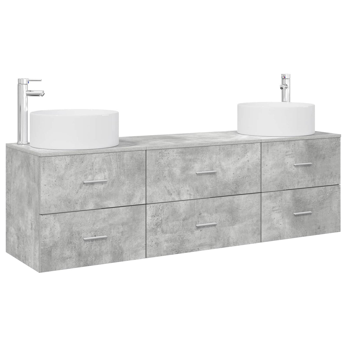 Set namještaja za kupaonicu 3 kom. Betonska siva 49,5 x 44,5 x 65,5 cm