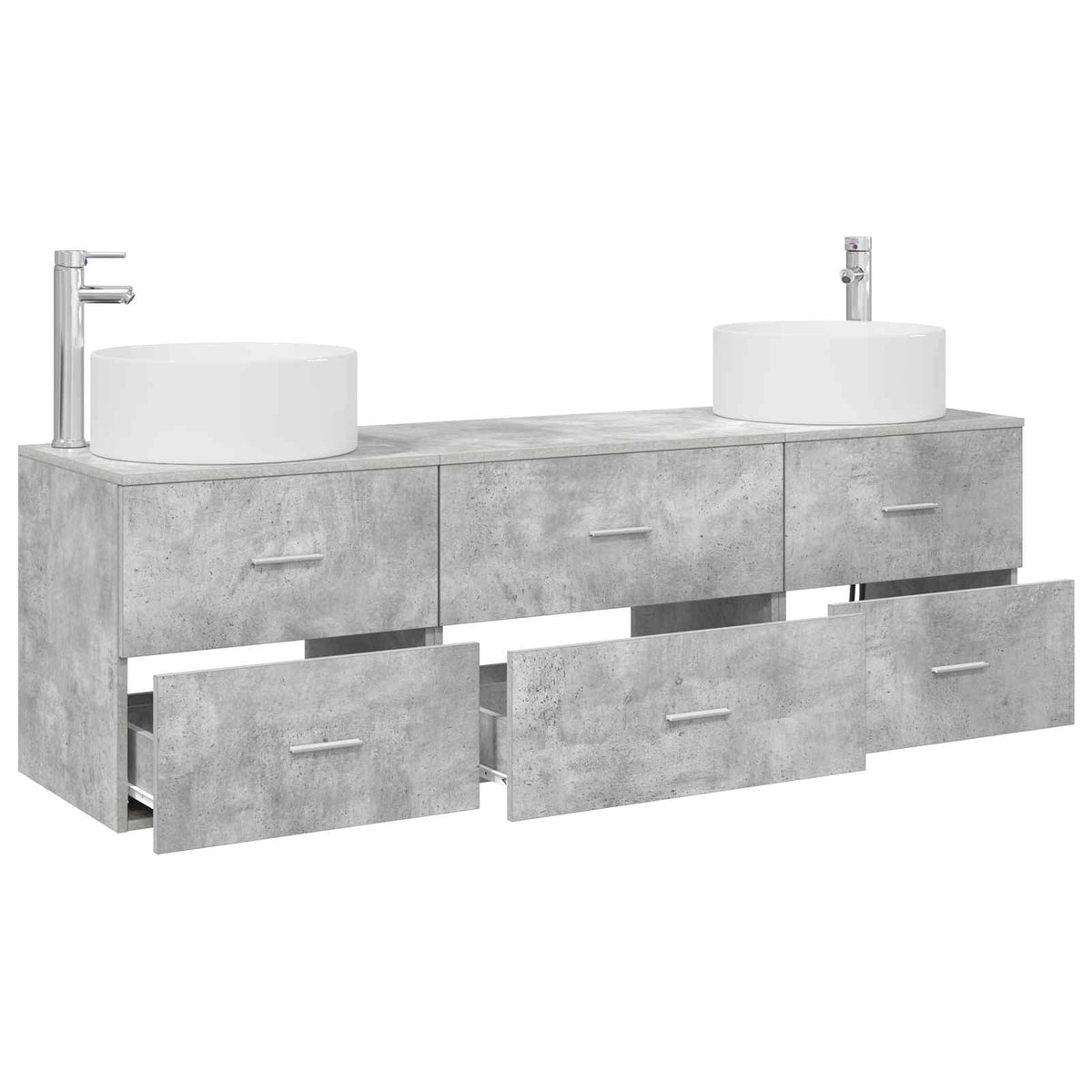 Set namještaja za kupaonicu 3 kom. Betonska siva 49,5 x 44,5 x 65,5 cm