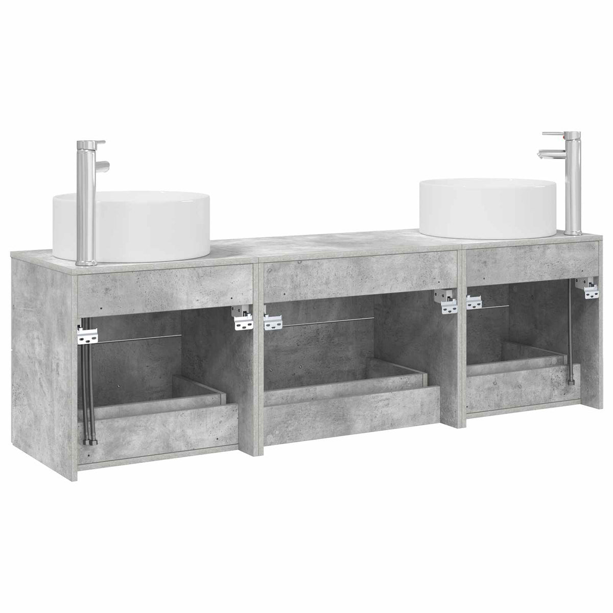Set namještaja za kupaonicu 3 kom. Betonska siva 49,5 x 44,5 x 65,5 cm