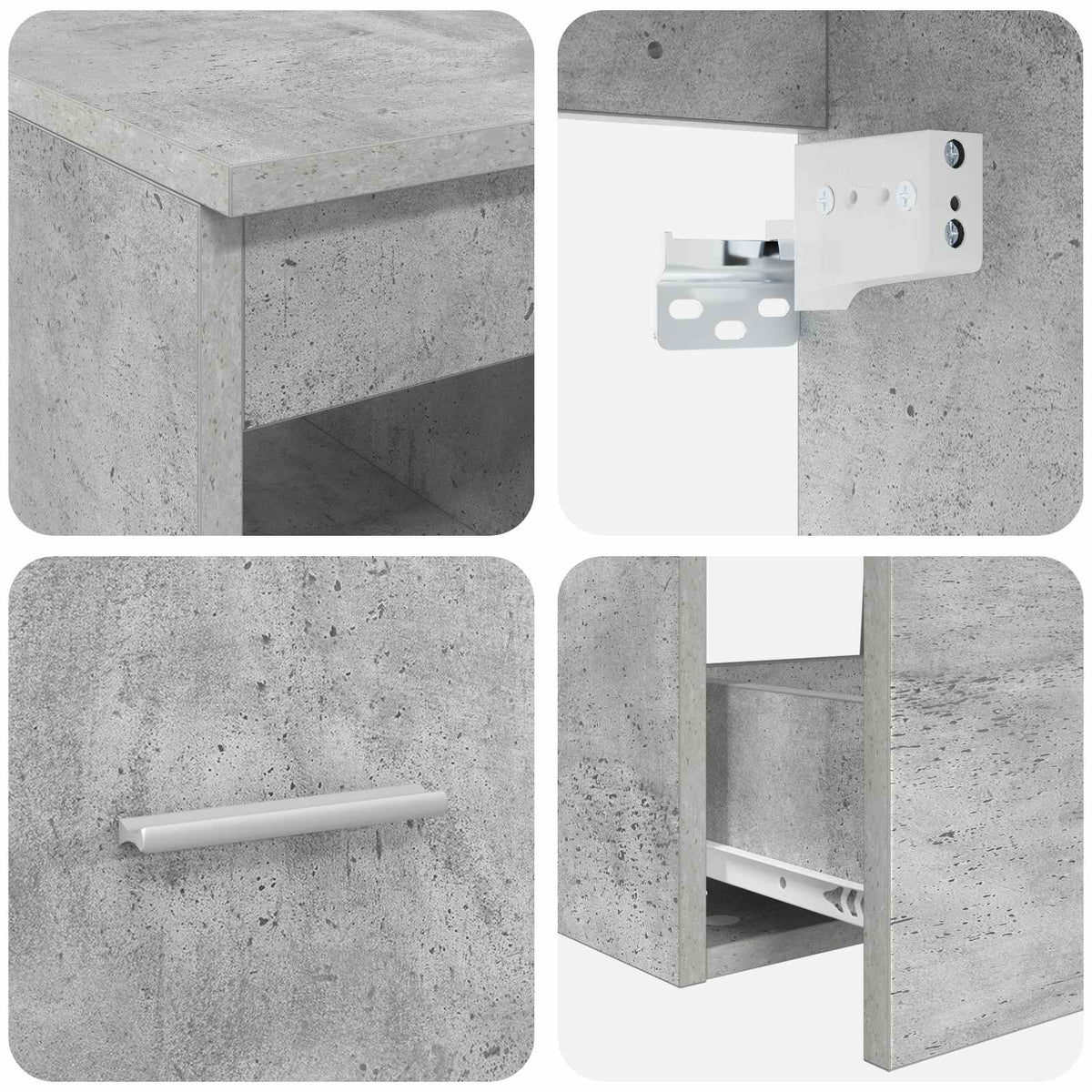 Set namještaja za kupaonicu 3 kom. Betonska siva 49,5 x 44,5 x 65,5 cm