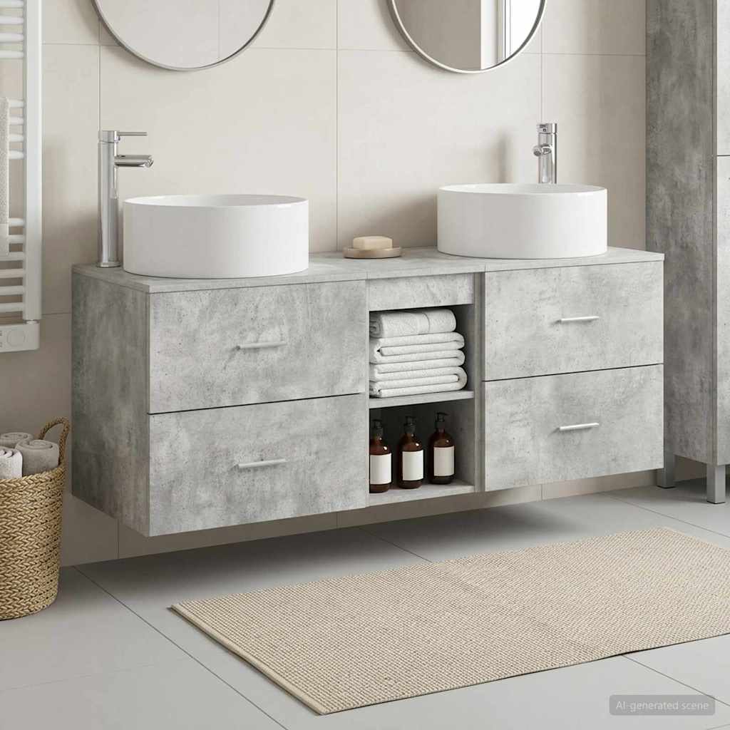 Set namještaja za kupaonicu 3 kom. Betonska siva 49,5 x 44,5 x 65,5 cm