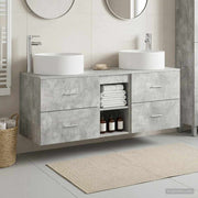 Set namještaja za kupaonicu 3 kom. Betonska siva 49,5 x 44,5 x 65,5 cm
