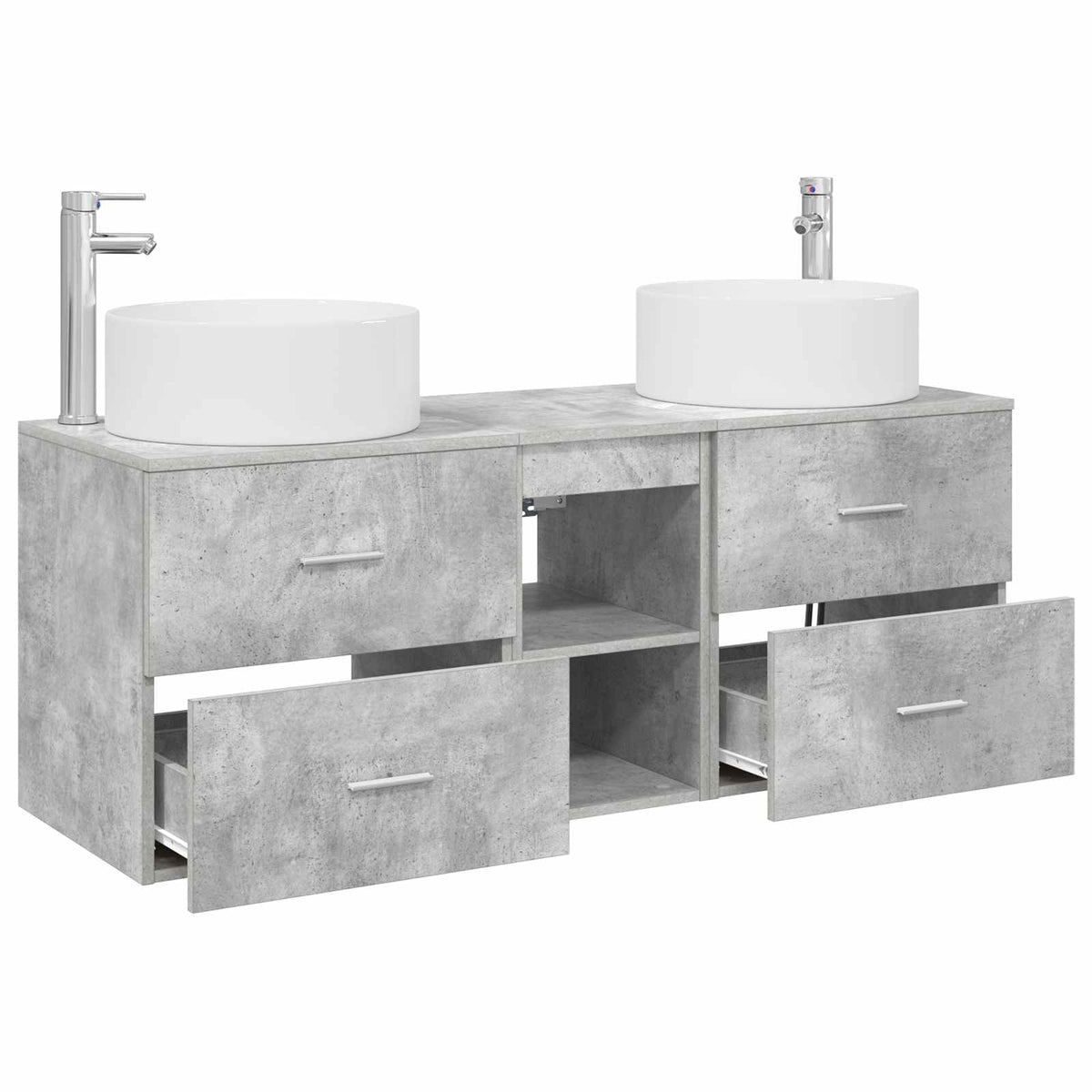 Set namještaja za kupaonicu 3 kom. Betonska siva 49,5 x 44,5 x 65,5 cm