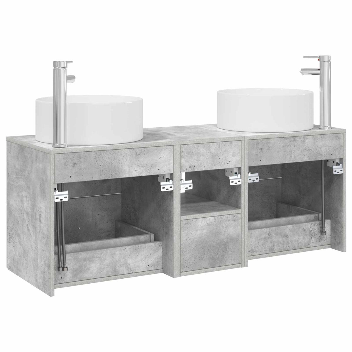 Set namještaja za kupaonicu 3 kom. Betonska siva 49,5 x 44,5 x 65,5 cm