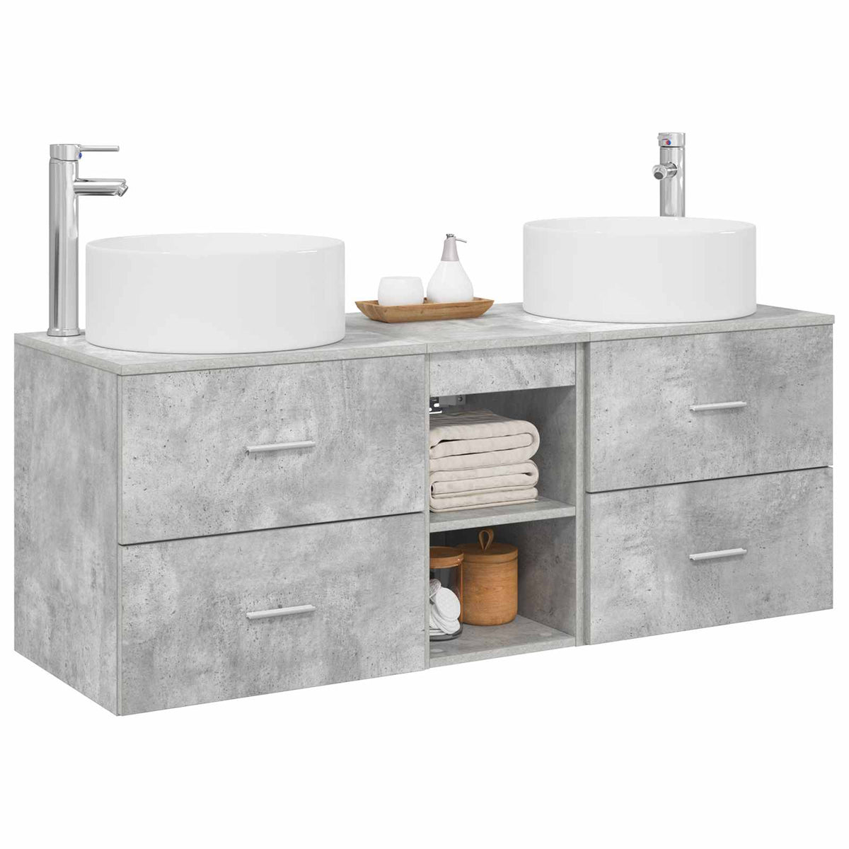 Set namještaja za kupaonicu 3 kom. Betonska siva 49,5 x 44,5 x 65,5 cm