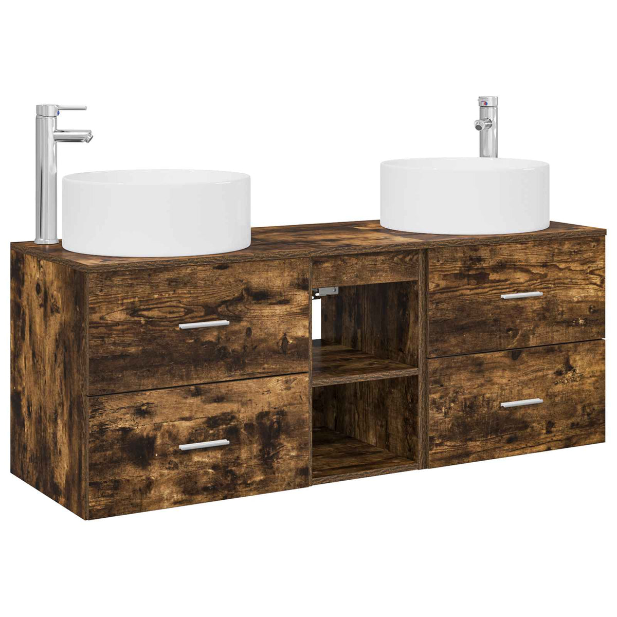 Set namještaja za kupaonicu 3 kom. Dimljeni hrast Smeđa 49.5 x 44.5 x 65.5 cm