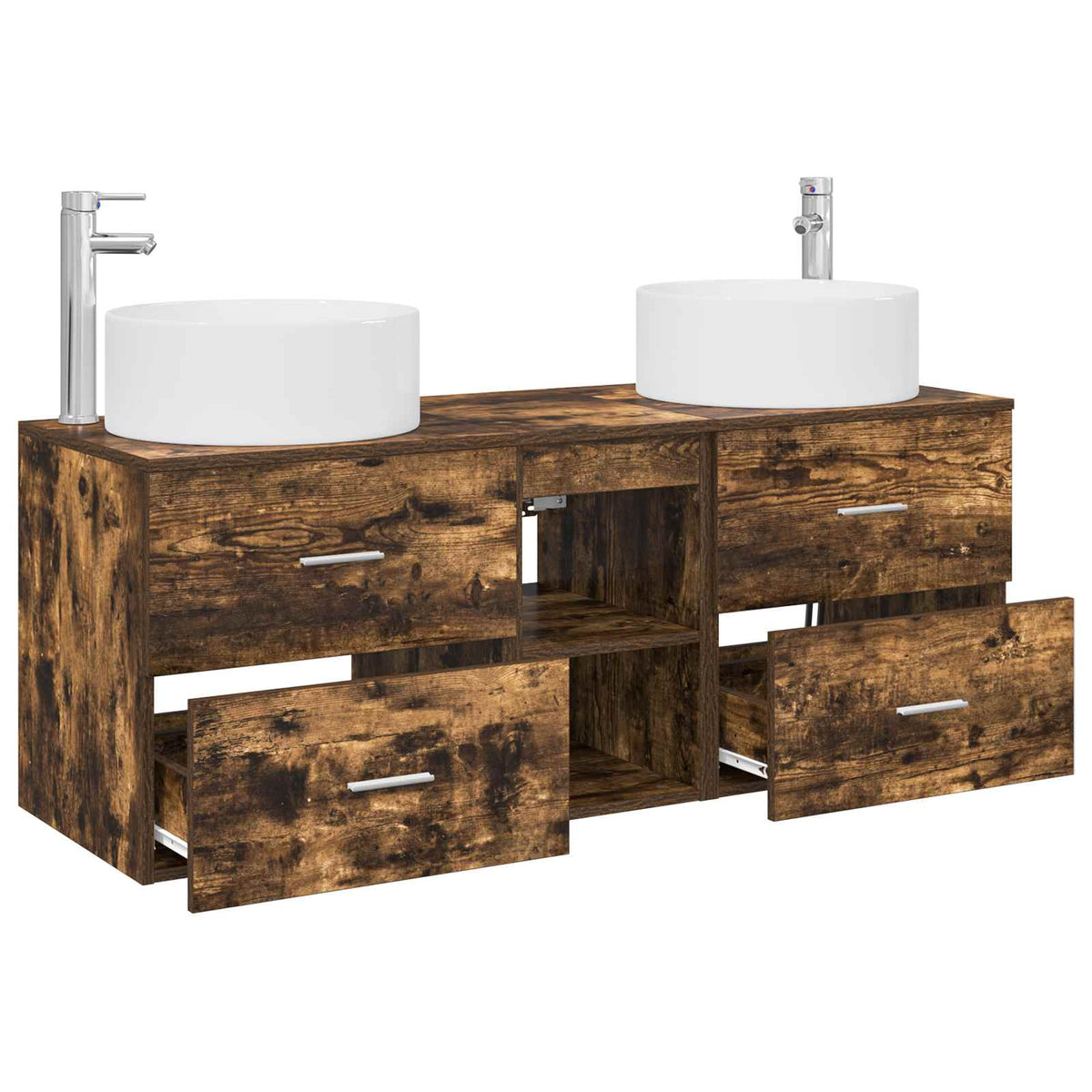 Set namještaja za kupaonicu 3 kom. Dimljeni hrast Smeđa 49.5 x 44.5 x 65.5 cm