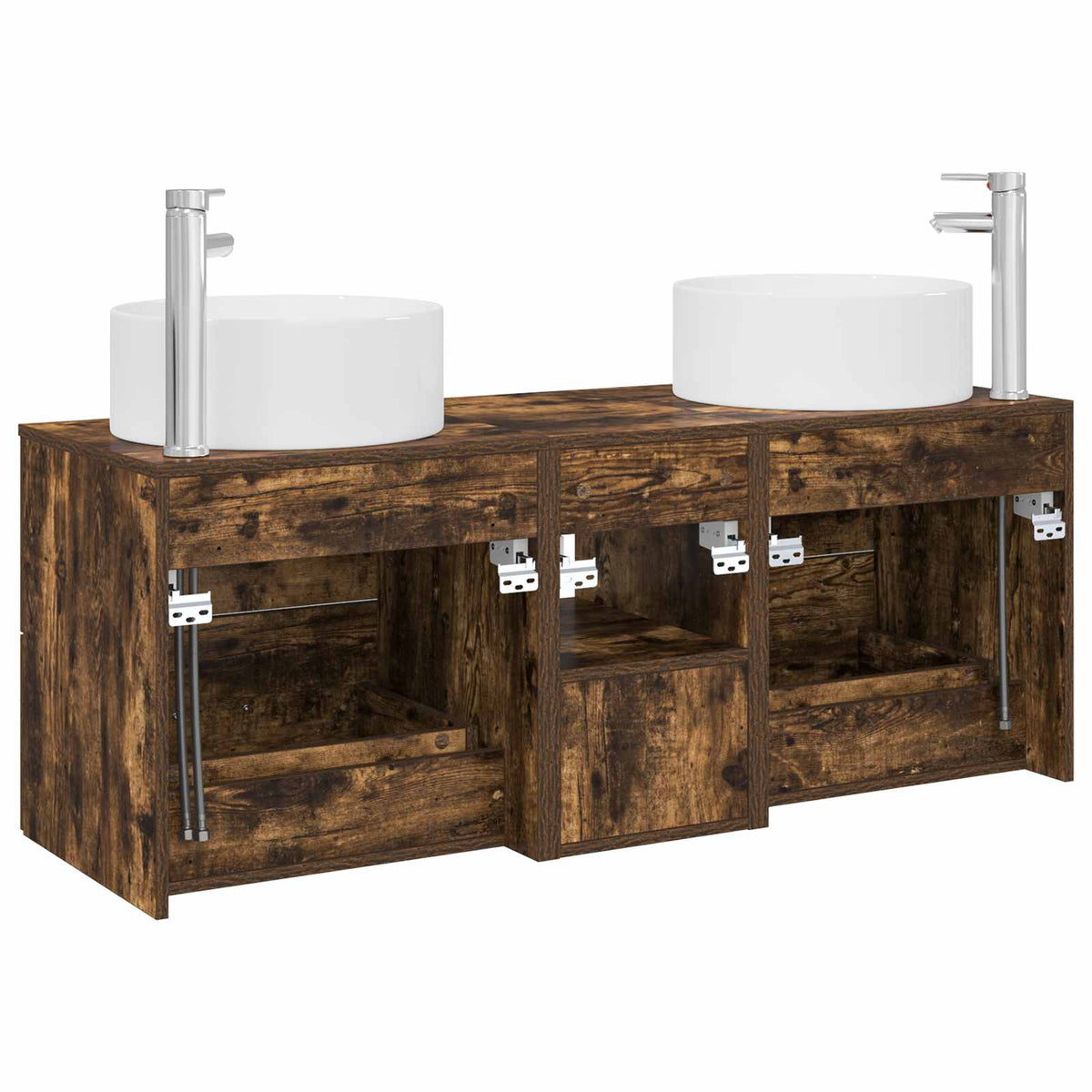 Set namještaja za kupaonicu 3 kom. Dimljeni hrast Smeđa 49.5 x 44.5 x 65.5 cm