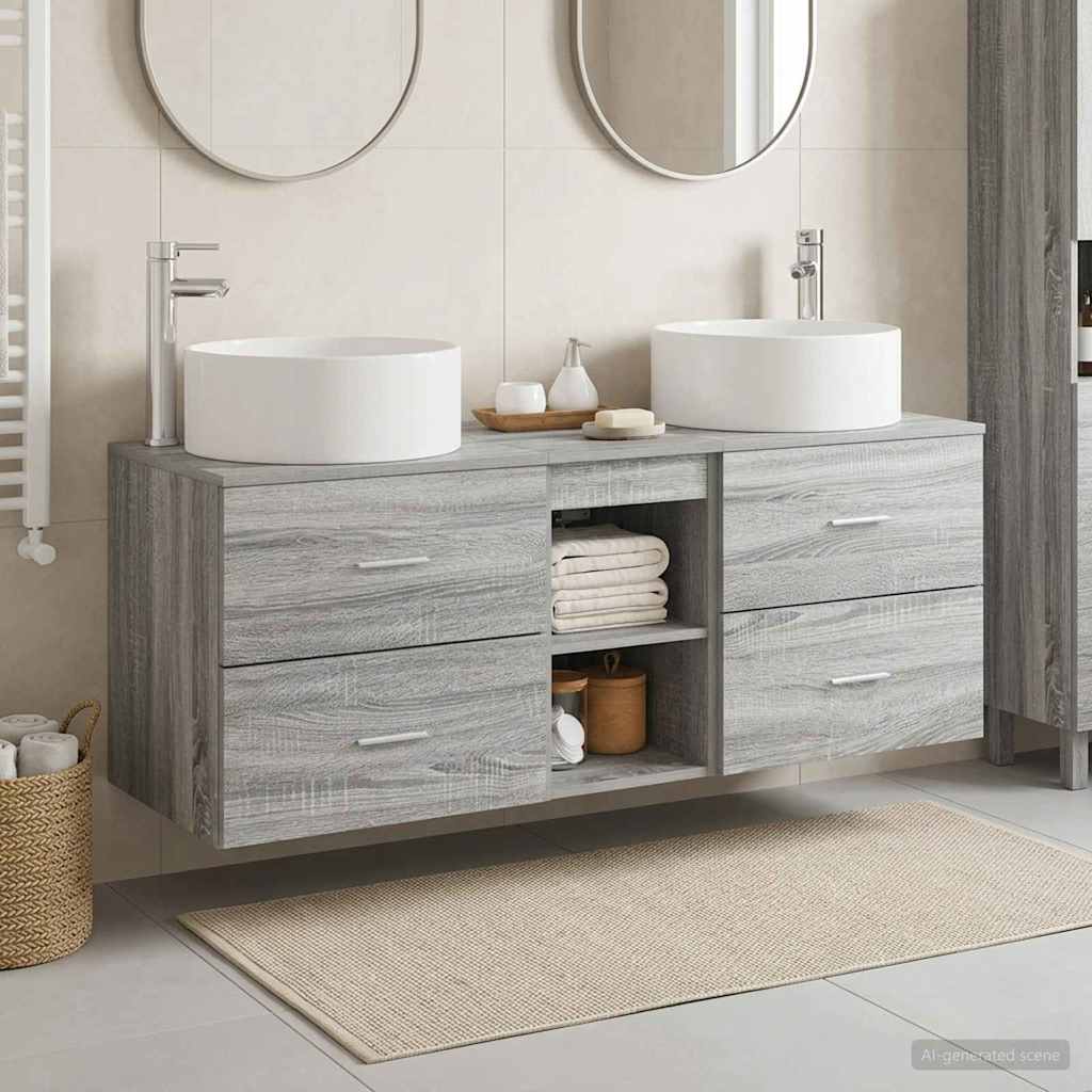 Set namještaja za kupaonicu 3 kom. Siva Sonoma 49.5 x 44.5 x 65.5 cm