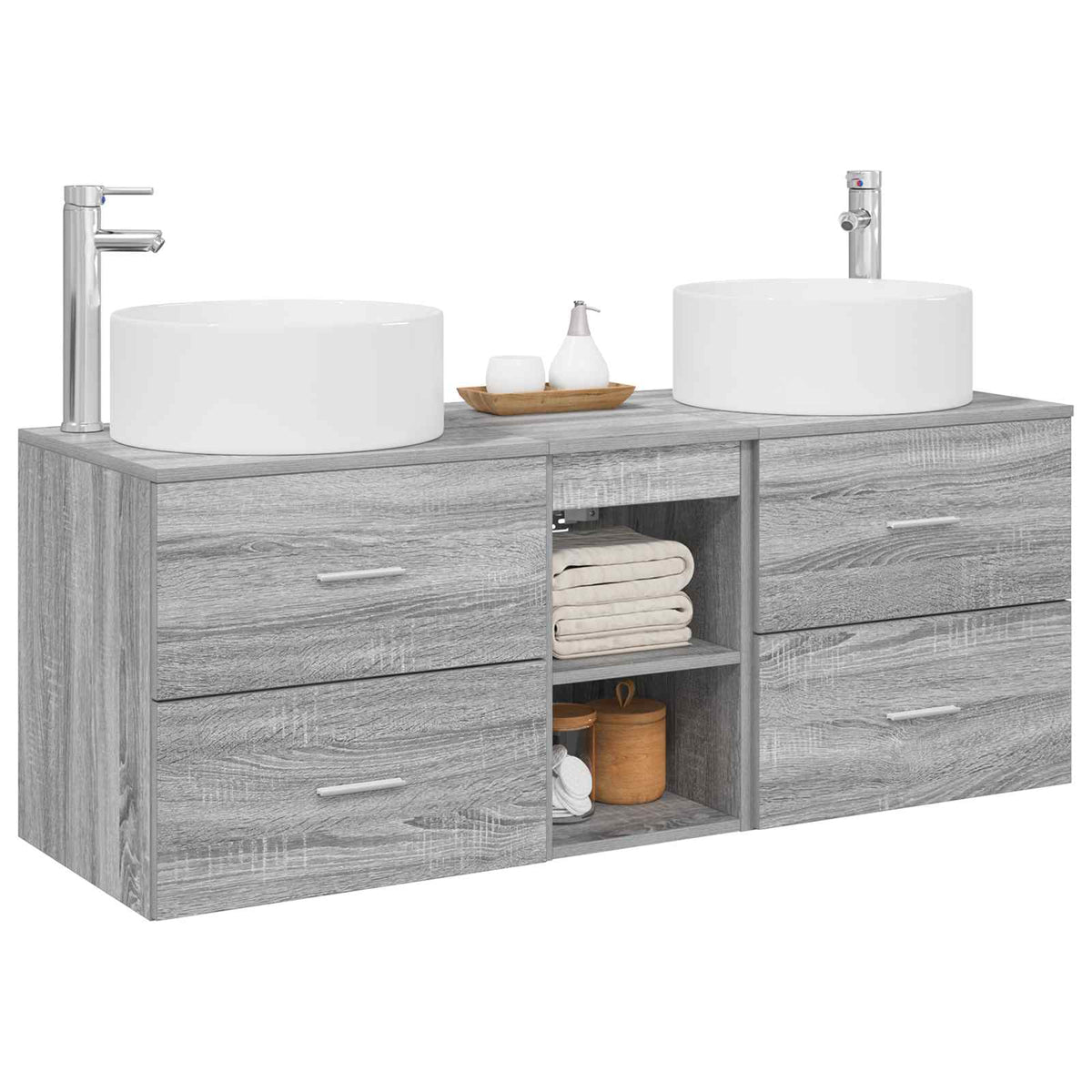 Set namještaja za kupaonicu 3 kom. Siva Sonoma 49.5 x 44.5 x 65.5 cm
