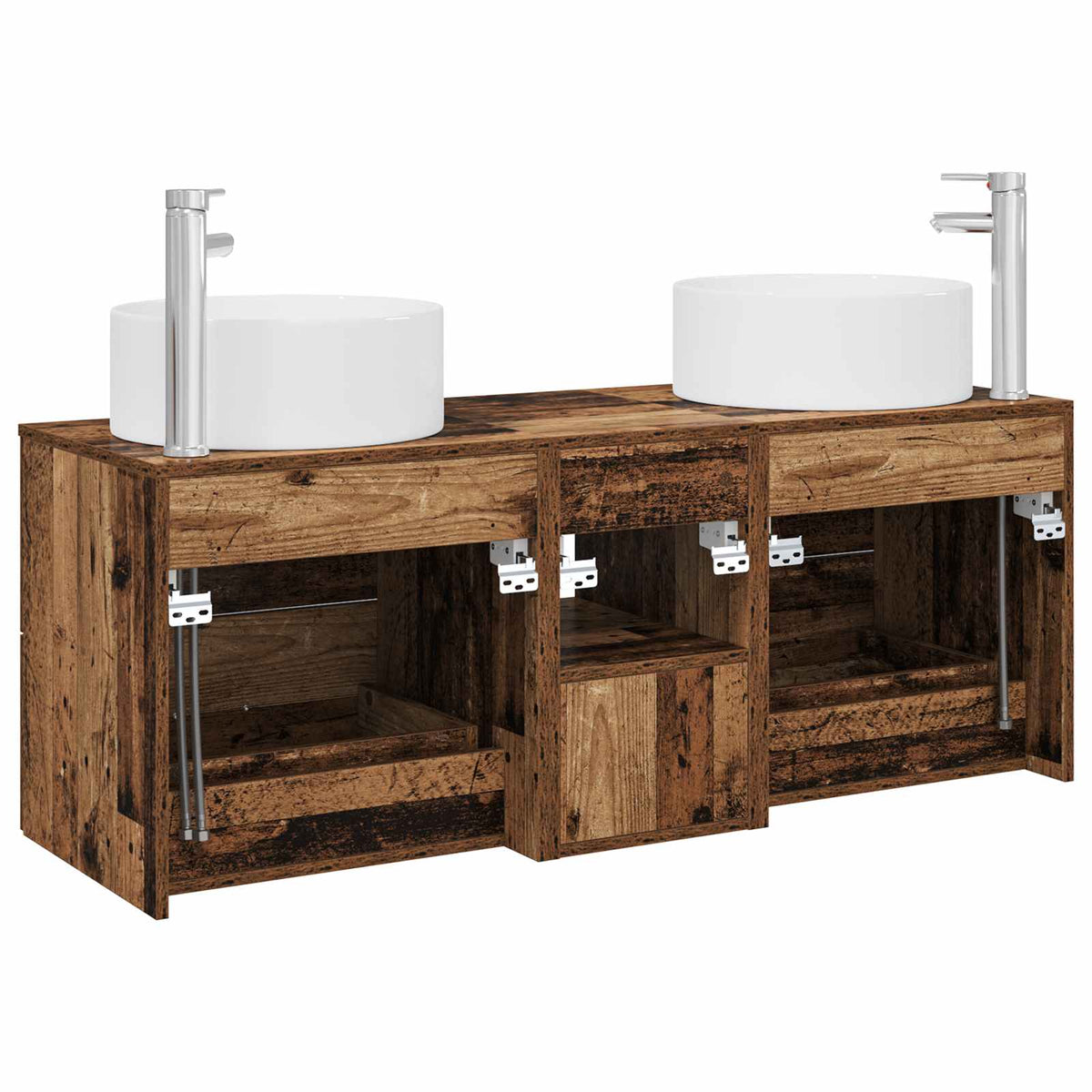 Set namještaja za kupaonicu 3 kom. Staro drvo Smeđa 49.5 x 44.5 x 65.5 cm