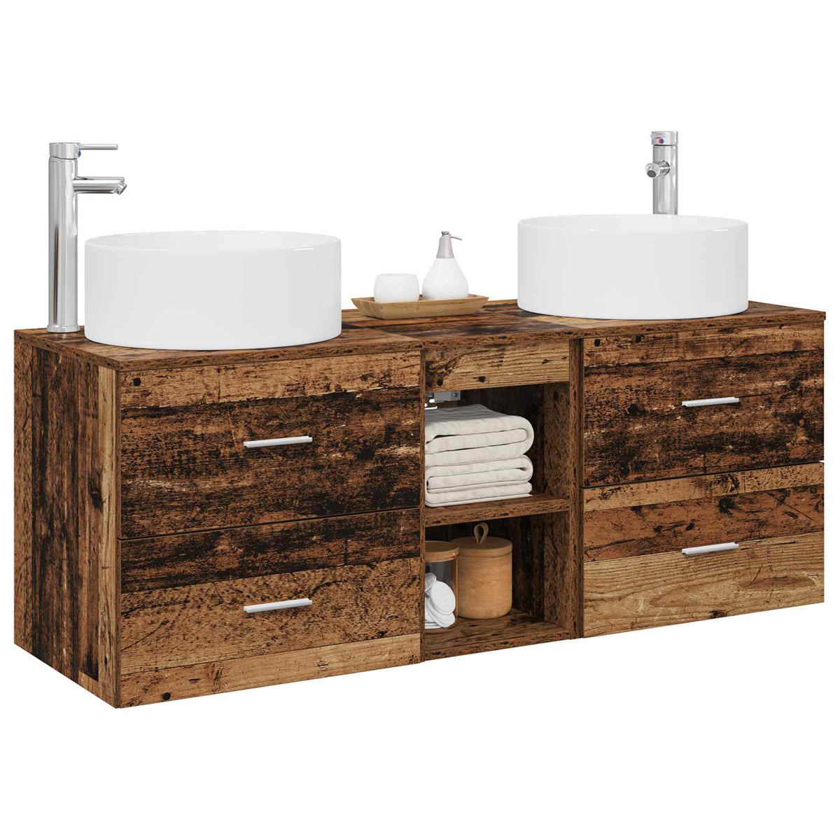 Set namještaja za kupaonicu 3 kom. Staro drvo Smeđa 49.5 x 44.5 x 65.5 cm