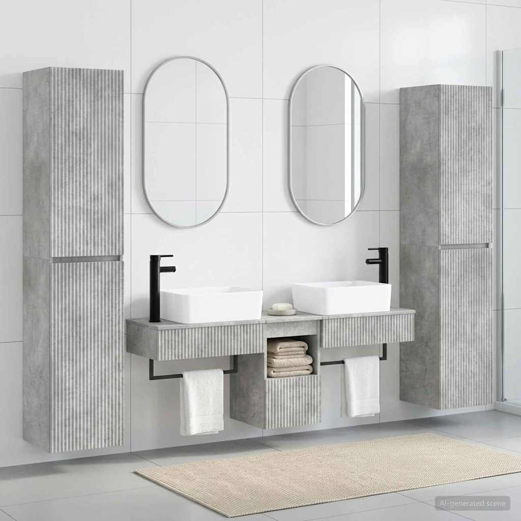 Set namještaja za kupaonicu 5 kom. Betonska siva 33 x 34,5 x 160 cm