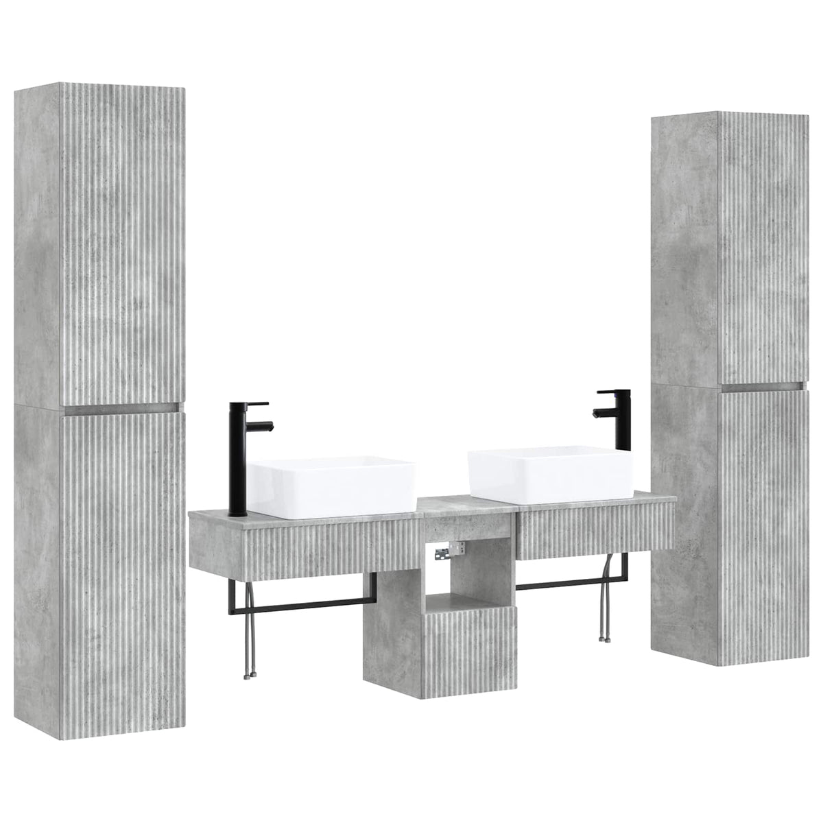 Set namještaja za kupaonicu 5 kom. Betonska siva 33 x 34,5 x 160 cm