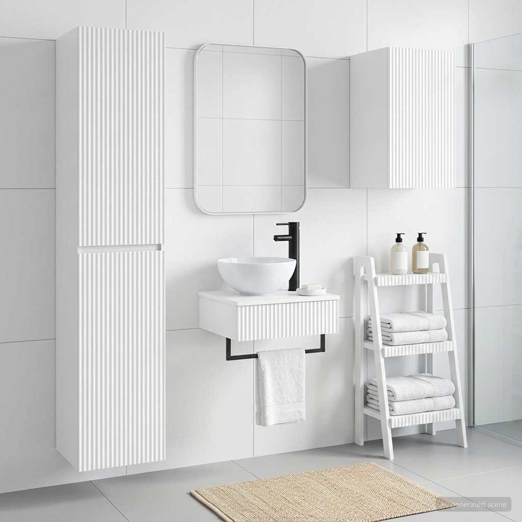 Set namještaja za kupaonicu 3 kom. Bijela visokog sjaja 33 x 34,5 x 160 cm