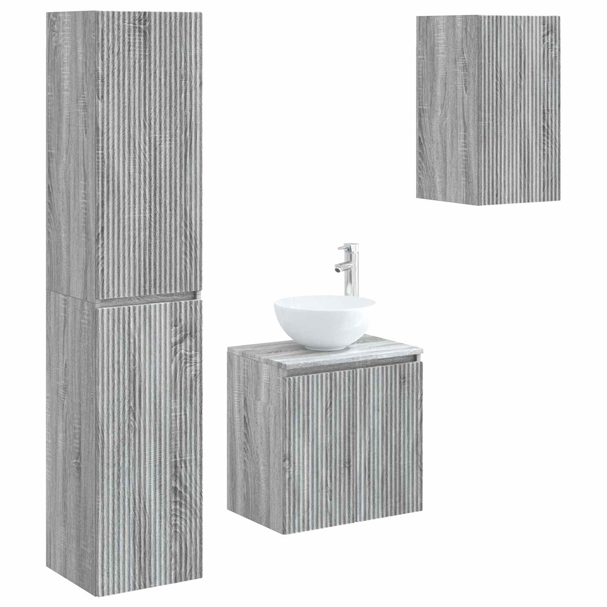 Set namještaja za kupaonicu 3 kom. Siva Sonoma 33 x 34.5 x 160 cm