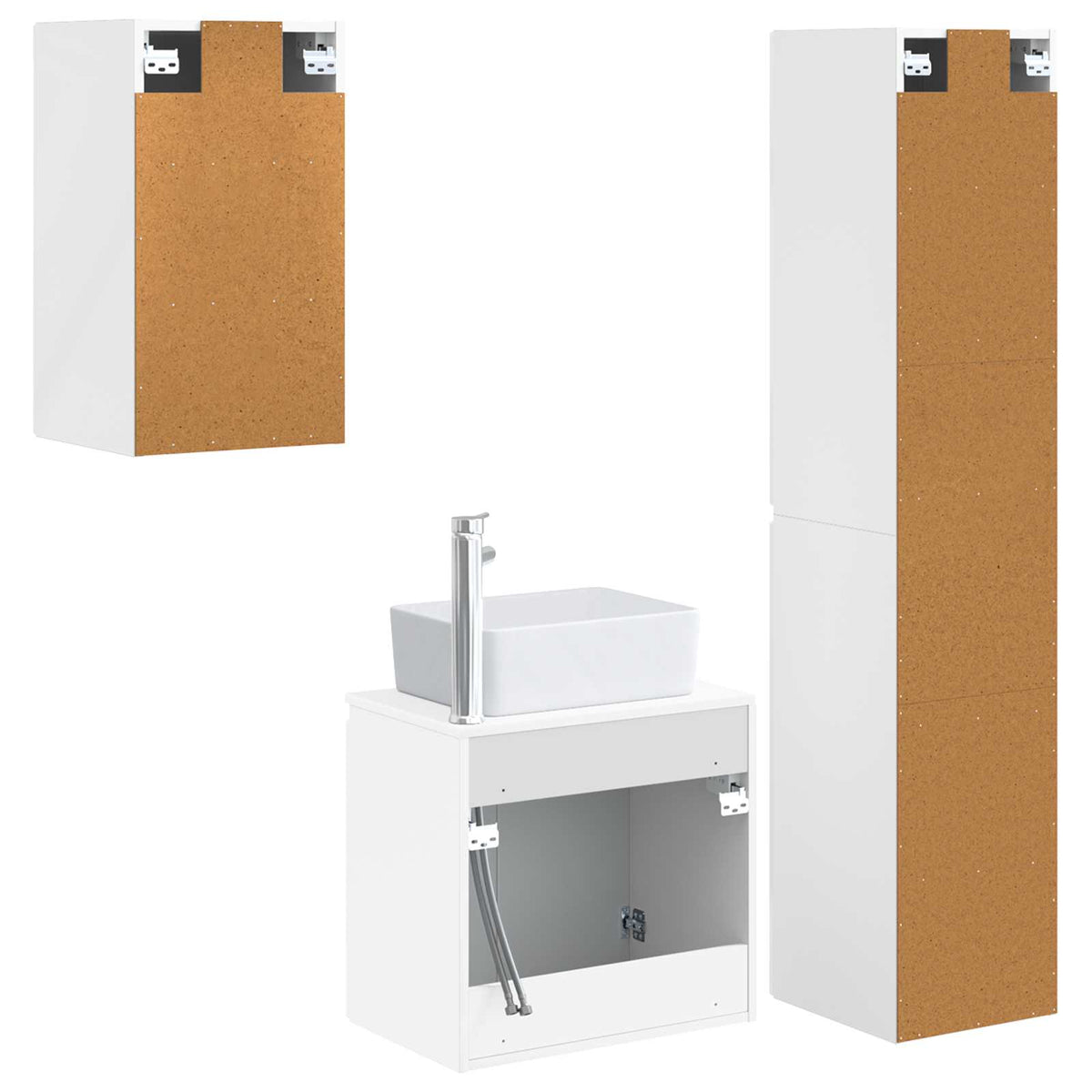 Set namještaja za kupaonicu 3 kom. Bijela visokog sjaja