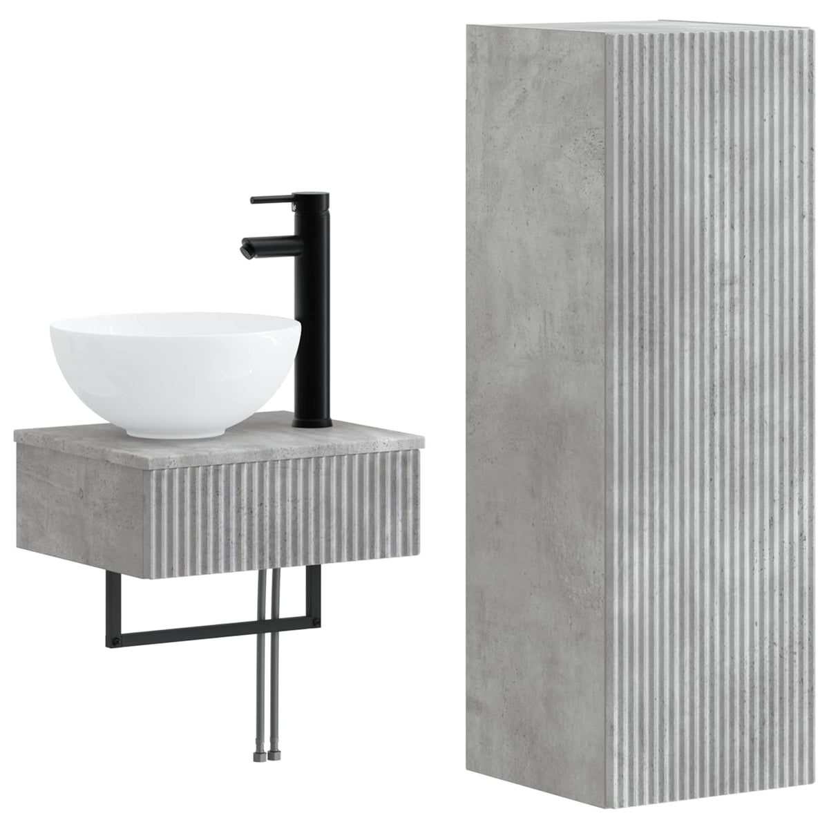 Set namještaja za kupaonicu 2 kom. Betonska siva 33 x 34,5 x 100 cm