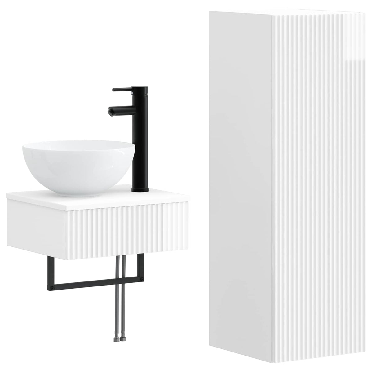 Set namještaja za kupaonicu 2 kom. Bijela visokog sjaja 33 x 34,5 x 100 cm