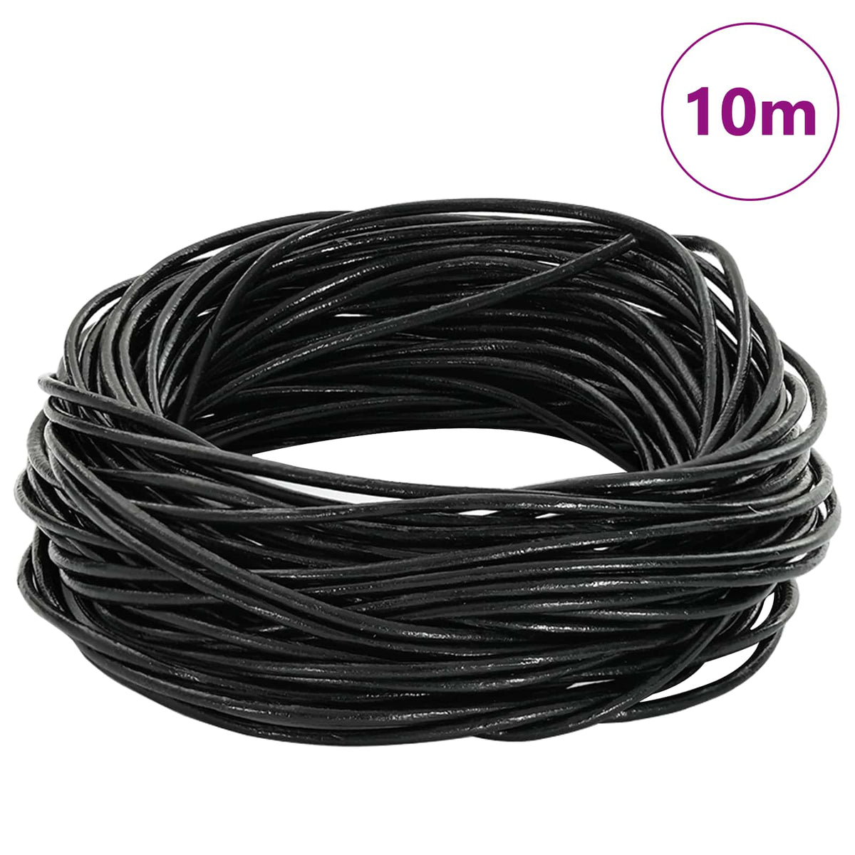 Kožni konop Crna Ø1,5 mm x 10 m Koža